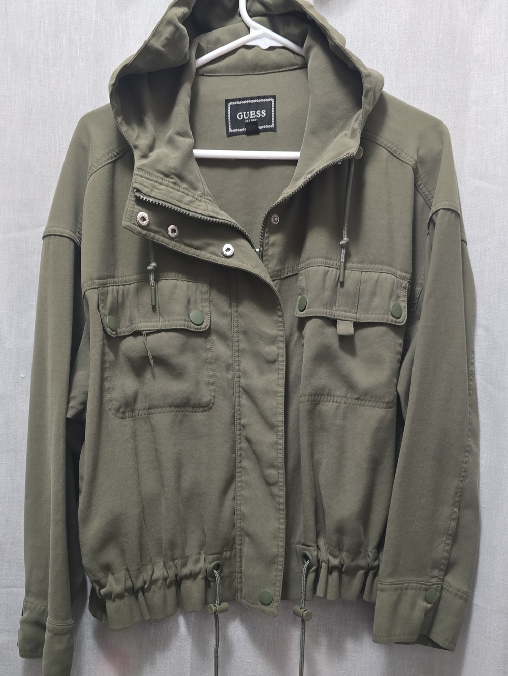 GUESS Olive Green Hooded Field Jacket